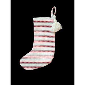 Red & White Striped Christmas Stocking With Tassel